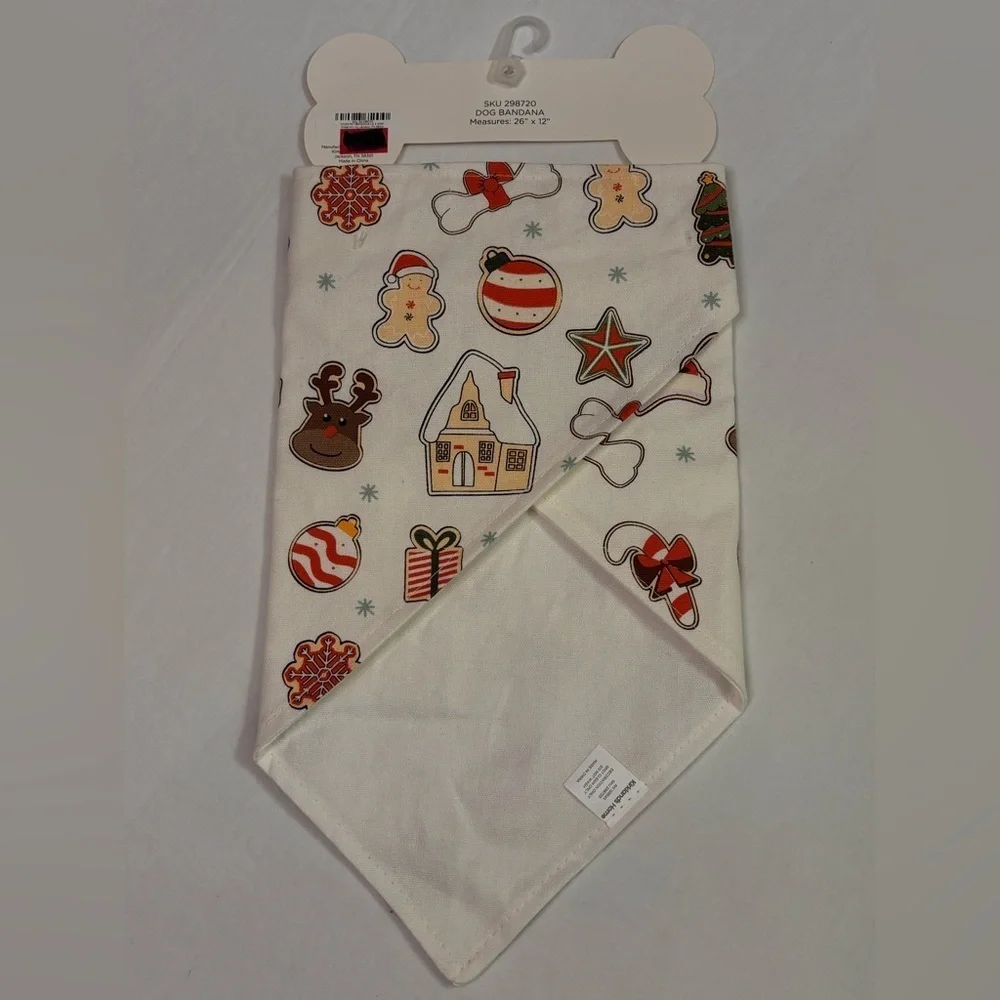 Kirkland’s Home Christmas Collection Festive Gingerbread Pet Bandana 26x12